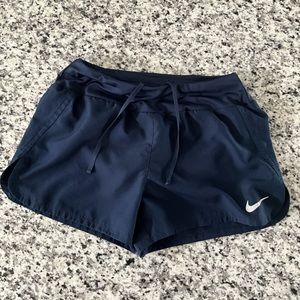NAVY BLUE NIKE DRY FIT RUNNING SHORTS w/ checkered detail